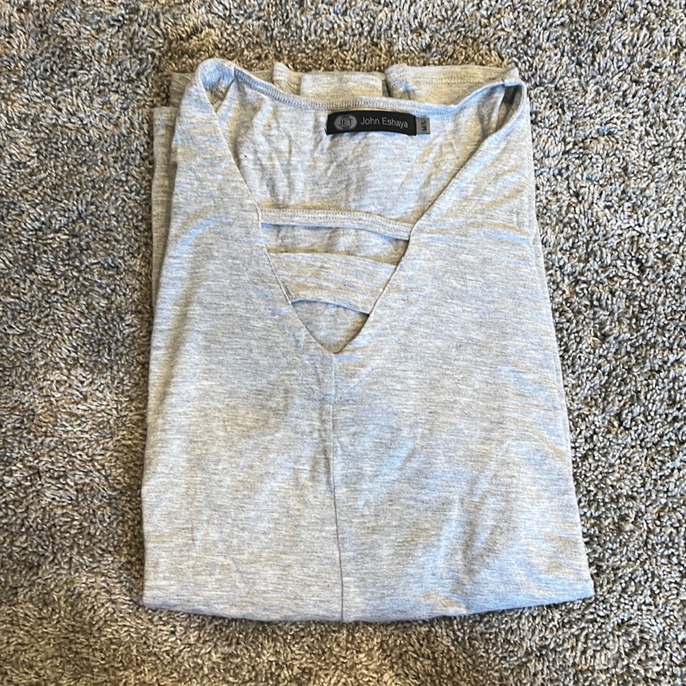Gray long sleeve with cutouts